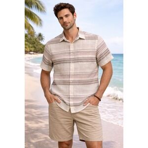 Club Room Men's 100% Linen Shirt Size XL – Luxury Lightweight Summer Button Down